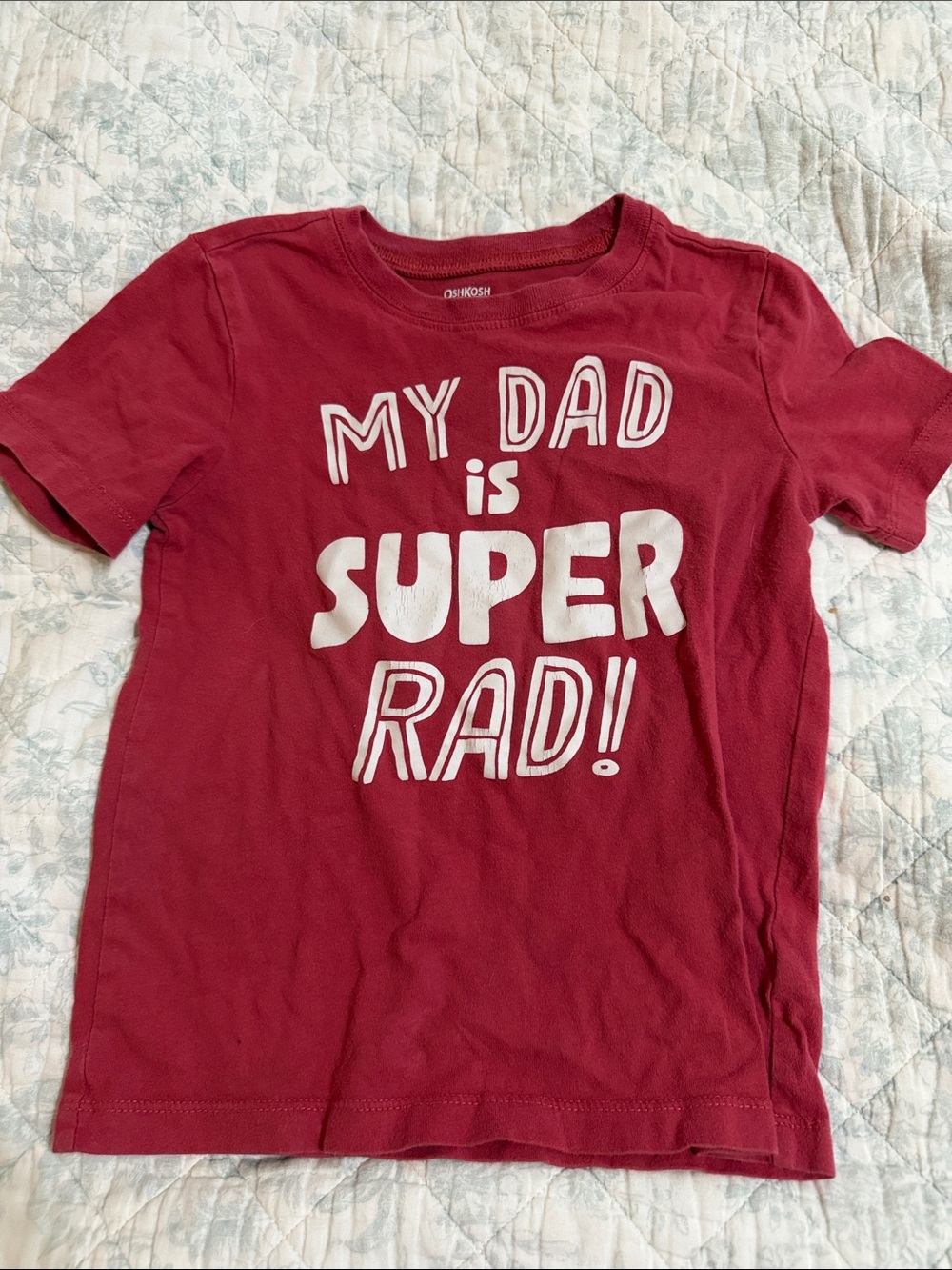 OshKosh B'gosh Red 'My Dad is Super Rad!' Short Sleeve Tee